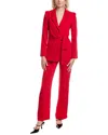 Carla Ruiz 2pc Jacket & Trouser Set In Red