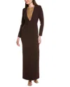 Carla Ruiz Chain Bib Maxi Dress In Brown