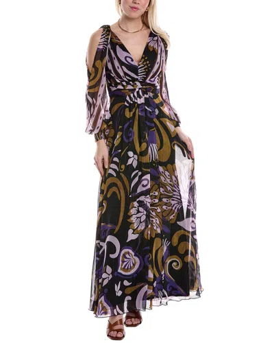 Carla Ruiz Cold-shoulder Gown In Black