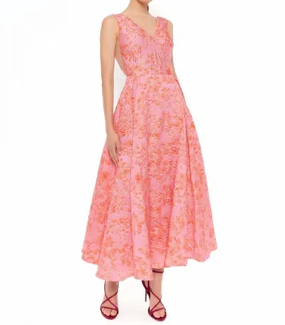 Carla Ruiz Evening Dress In Coral Pink In Multi
