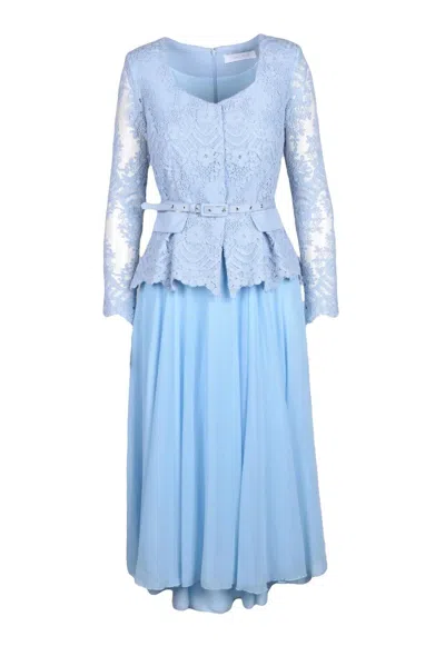 Carla Ruiz Long Dress Lace - Light Blue