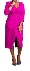Carla Ruiz Orchid Oasis Midi Dress In Fuchsia In Pink
