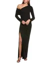 Carla Ruiz Ruched Maxi Dress In Black