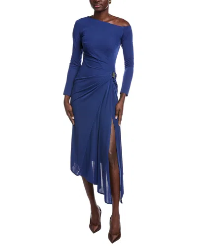 Carla Ruiz Ruched Midi Dress In Blue