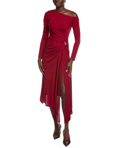 Carla Ruiz Ruched Midi Dress In Red
