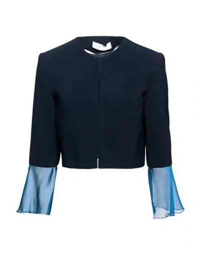 Carla Ruiz Woman Jacket Midnight Blue Size 8 Polyester, Elastane