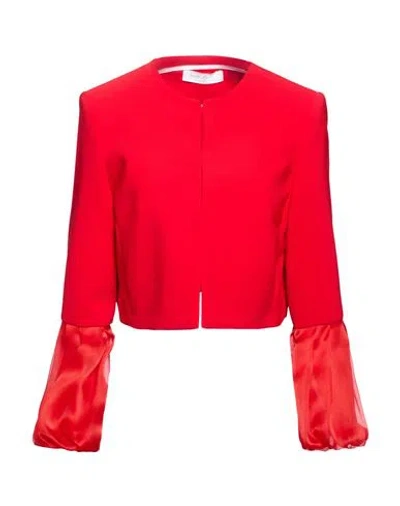 Carla Ruiz Woman Jacket Red Size 10 Polyester, Elastane