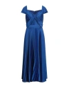 Carla Ruiz Woman Maxi Dress Bright Blue Size 10 Polyester, Elastane