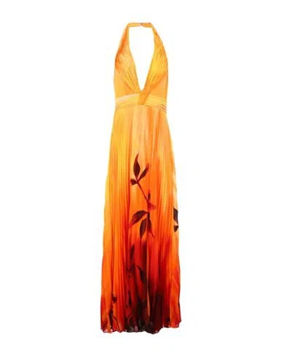 Carla Ruiz Woman Maxi Dress Orange Size 8 Polyester