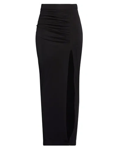 Carla Ruiz Woman Maxi Skirt Black Size 4 Polyester, Elastane