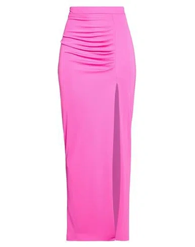 Carla Ruiz Woman Maxi Skirt Fuchsia Size 6 Polyester, Elastane In Pink