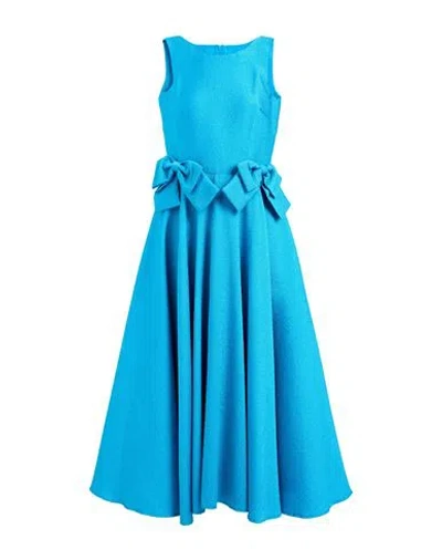 Carla Ruiz Woman Midi Dress Azure Size 6 Polyester In Blue