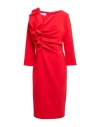 Carla Ruiz Woman Midi Dress Red Size 12 Polyester, Elastane