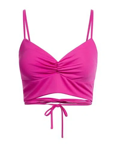 Carla Ruiz Woman Top Fuchsia Size 6 Polyester, Elastane In Pink