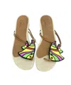 Carla Saint-barth Women's Multi Color Fish Embroidery Thong Sandals In Multicolor In Multi