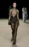 Carla Zampatti Chantilly Lace Maxi Dress In Green