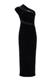 Carla Zampatti One-shoulder Velvet Midi Dress