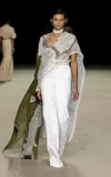 Carla Zampatti Printed Silk Georgette Wrap In Green