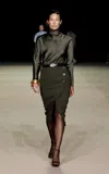 Carla Zampatti Satin Turtleneck Top In Green