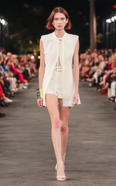 Carla Zampatti Tie-neck Crepe Vest