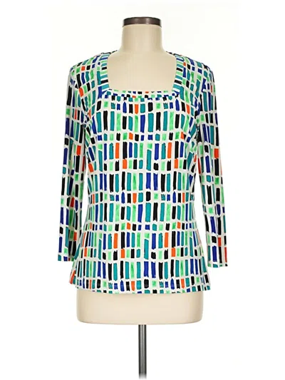 Pre-owned Carlisle 3/4 Sleeve Blouse In Blue