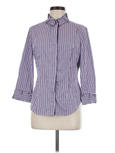 Pre-owned Carlisle 3/4 Sleeve Button Down Shirt In Purple