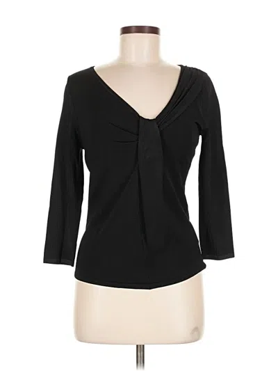 Pre-owned Carlisle 3/4 Sleeve Top Black Open Neckline Tops