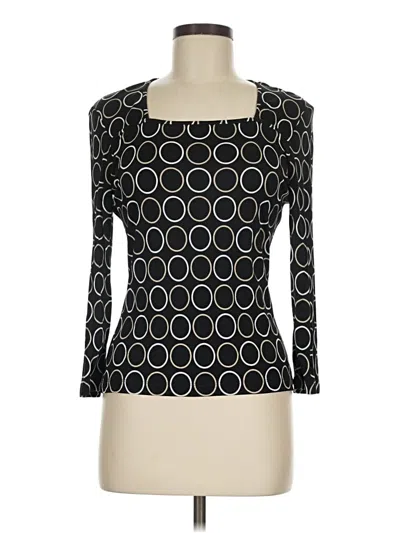 Pre-owned Carlisle 3/4 Sleeve Top Black Square Neckline Tops