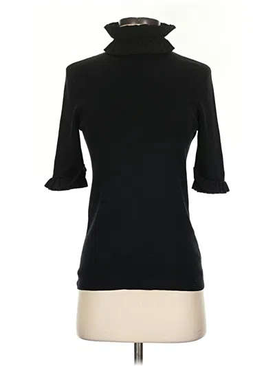 Pre-owned Carlisle 3/4 Sleeve Top Black Turtleneck Tops