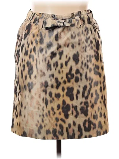 Pre-owned Carlisle Faux Leather Skirt In Brown