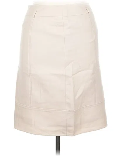 Pre-owned Carlisle Faux Leather Skirt In Ivory