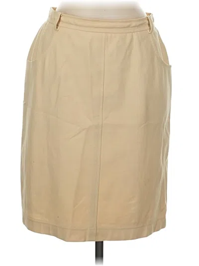 Pre-owned Carlisle Faux Leather Skirt In Tan