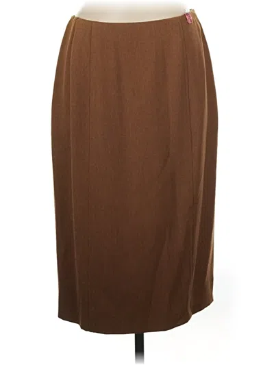 Pre-owned Carlisle Formal Skirt In Brown