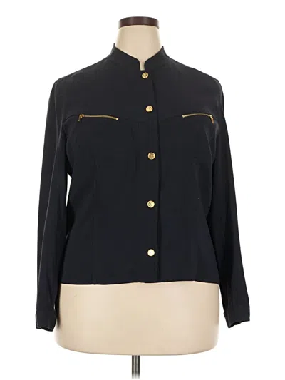 Pre-owned Carlisle Long Sleeve Blouse In Black