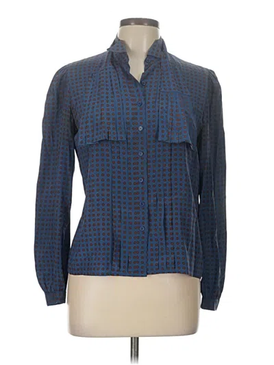 Pre-owned Carlisle Long Sleeve Blouse In Blue