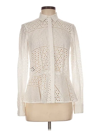 Pre-owned Carlisle Long Sleeve Blouse In Ivory