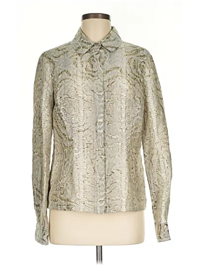 Pre-owned Carlisle Long Sleeve Blouse In Ivory