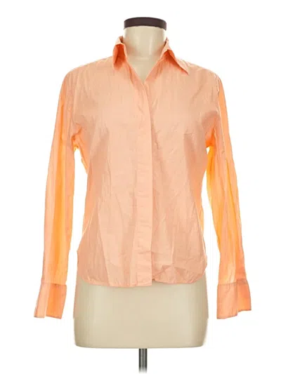 Pre-owned Carlisle Long Sleeve Blouse In Orange