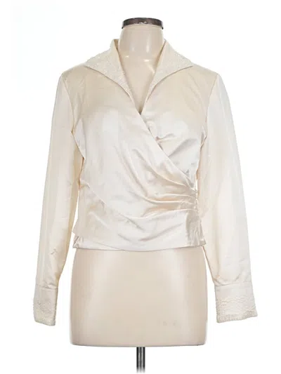 Pre-owned Carlisle Long Sleeve Blouse In White