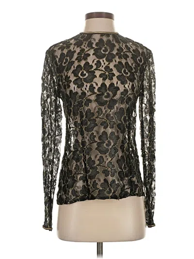 Pre-owned Carlisle Long Sleeve Top Black Mock Neckline Tops