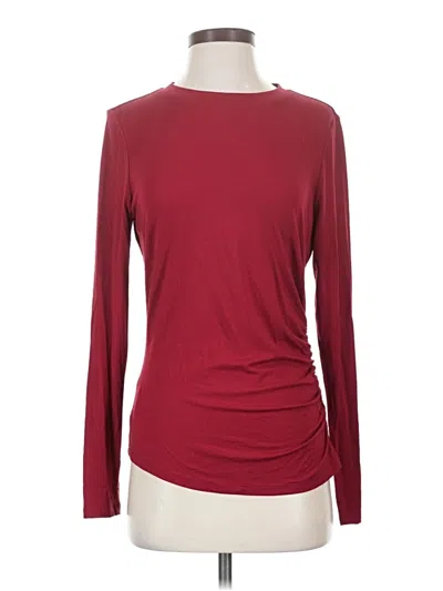 Pre-owned Carlisle Long Sleeve Top Burgundy Boatneck Tops