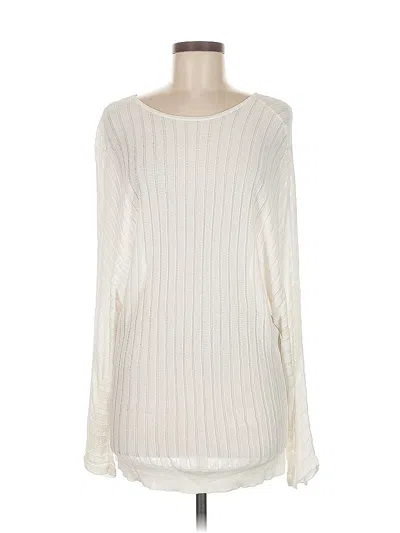 Pre-owned Carlisle Long Sleeve Top Ivory Boatneck Tops