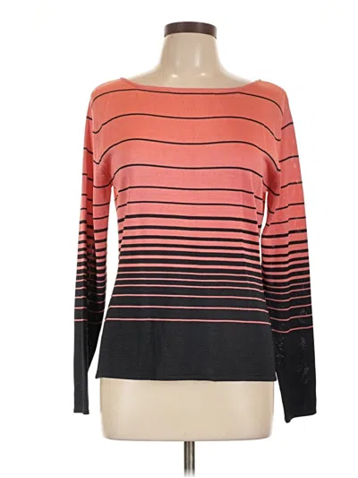 Pre-owned Carlisle Long Sleeve Top Orange Boatneck Tops