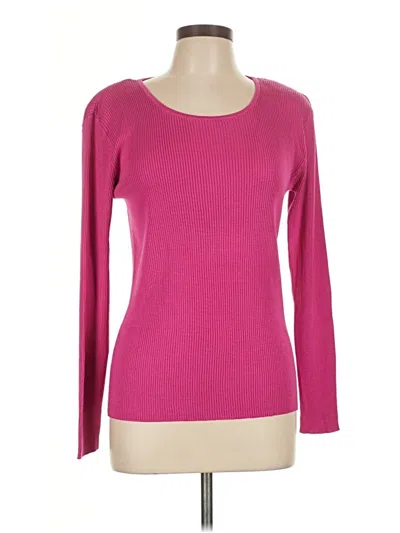 Pre-owned Carlisle Long Sleeve Top Pink Boatneck Tops