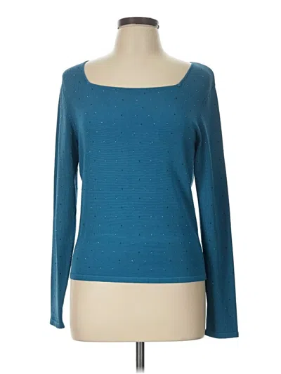 Pre-owned Carlisle Long Sleeve Top Teal Scoop Neck Tops