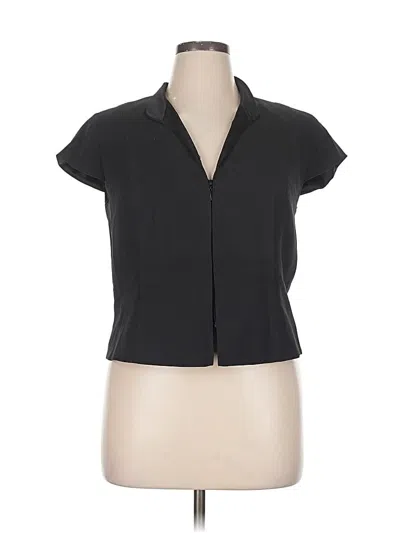 Pre-owned Carlisle Short Sleeve Blouse In Black