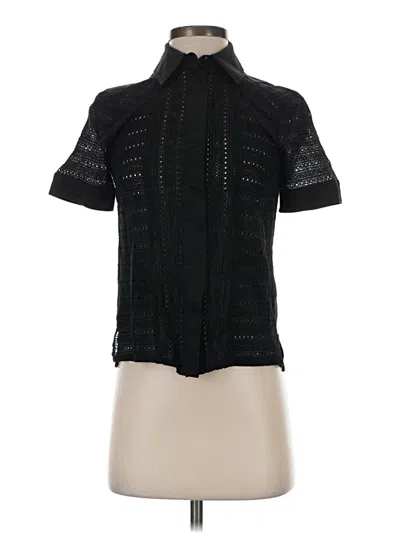 Pre-owned Carlisle Short Sleeve Blouse In Black