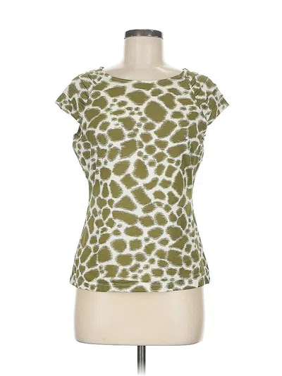 Pre-owned Carlisle Short Sleeve Top Green Scoop Neck Tops