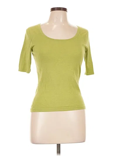 Pre-owned Carlisle Short Sleeve Top Green Scoop Neck Tops