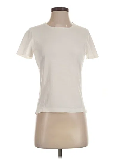 Pre-owned Carlisle Short Sleeve Top Ivory Crew Neck Tops